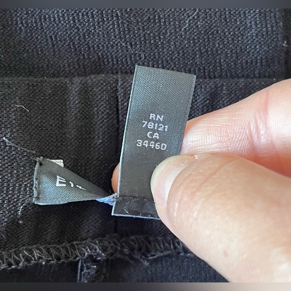 Eileen Fisher Black Straight Leg Stretchy Pants W/ Ankle Zipper SIZE LARGE - Picture 7 of 8